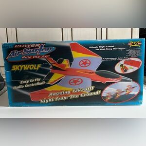 New Vintage 2003 Hasbro Power Air Surfer SkyWolf RC Toy Remote Control Airplane